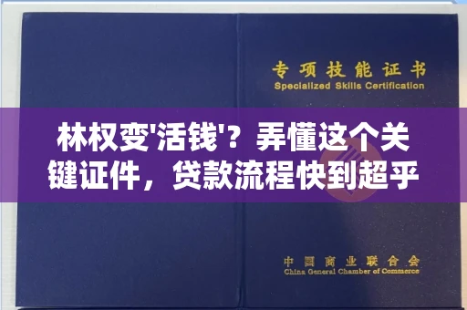 全国林权变'活钱'?弄懂这个关键证件,贷款流程快到超乎想象!