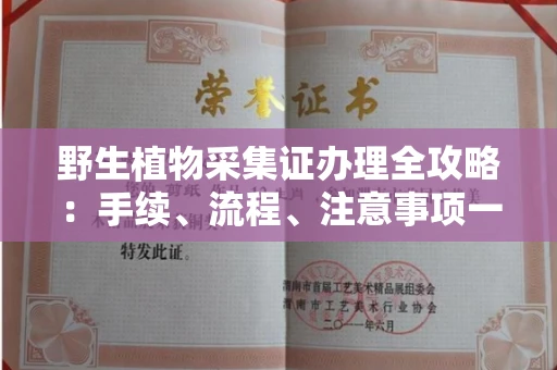全国野生植物采集证办理全攻略:手续、流程、注意事项一网打尽